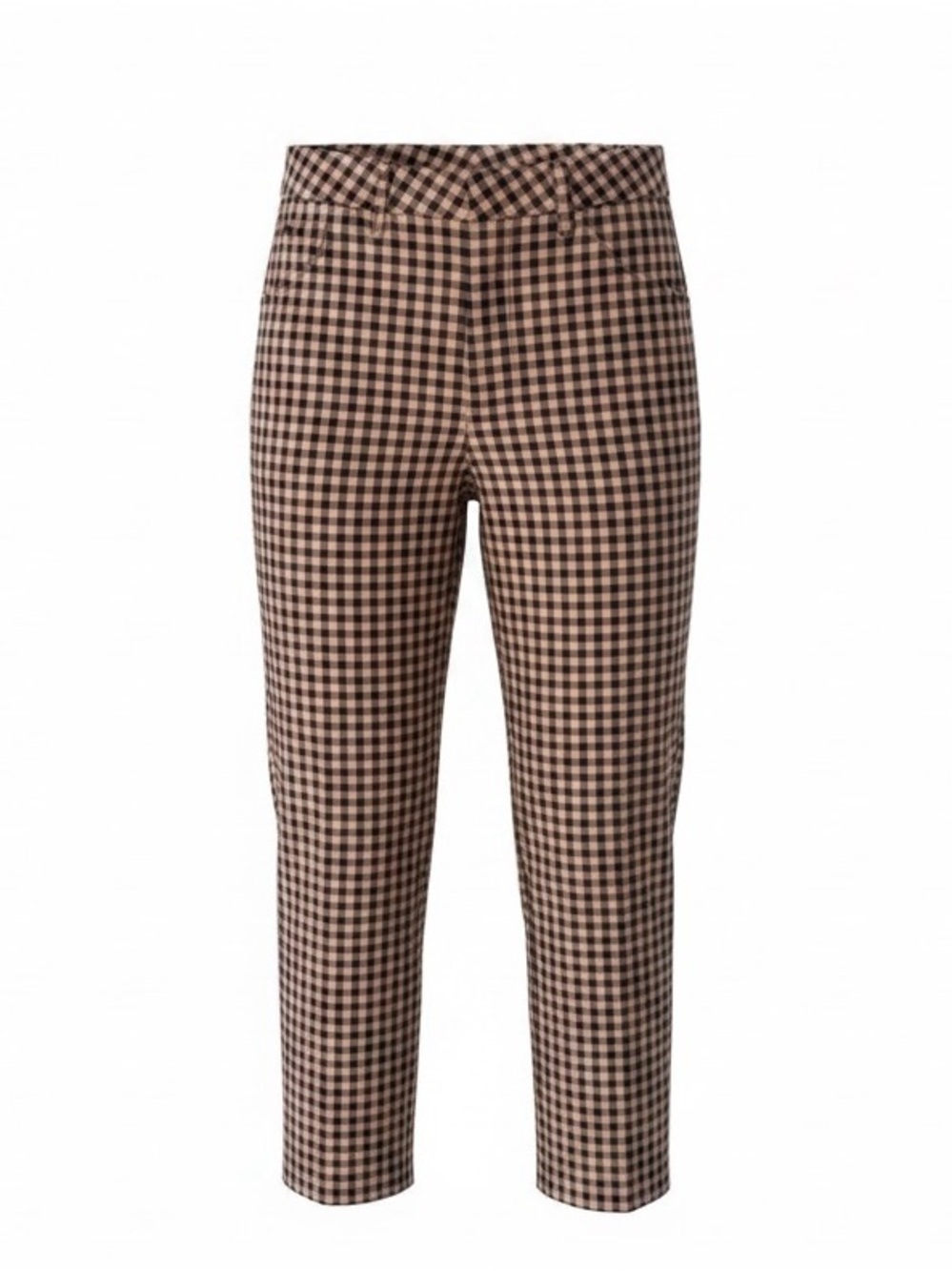 Brixton Brown Gingham Straight Crop Trousers